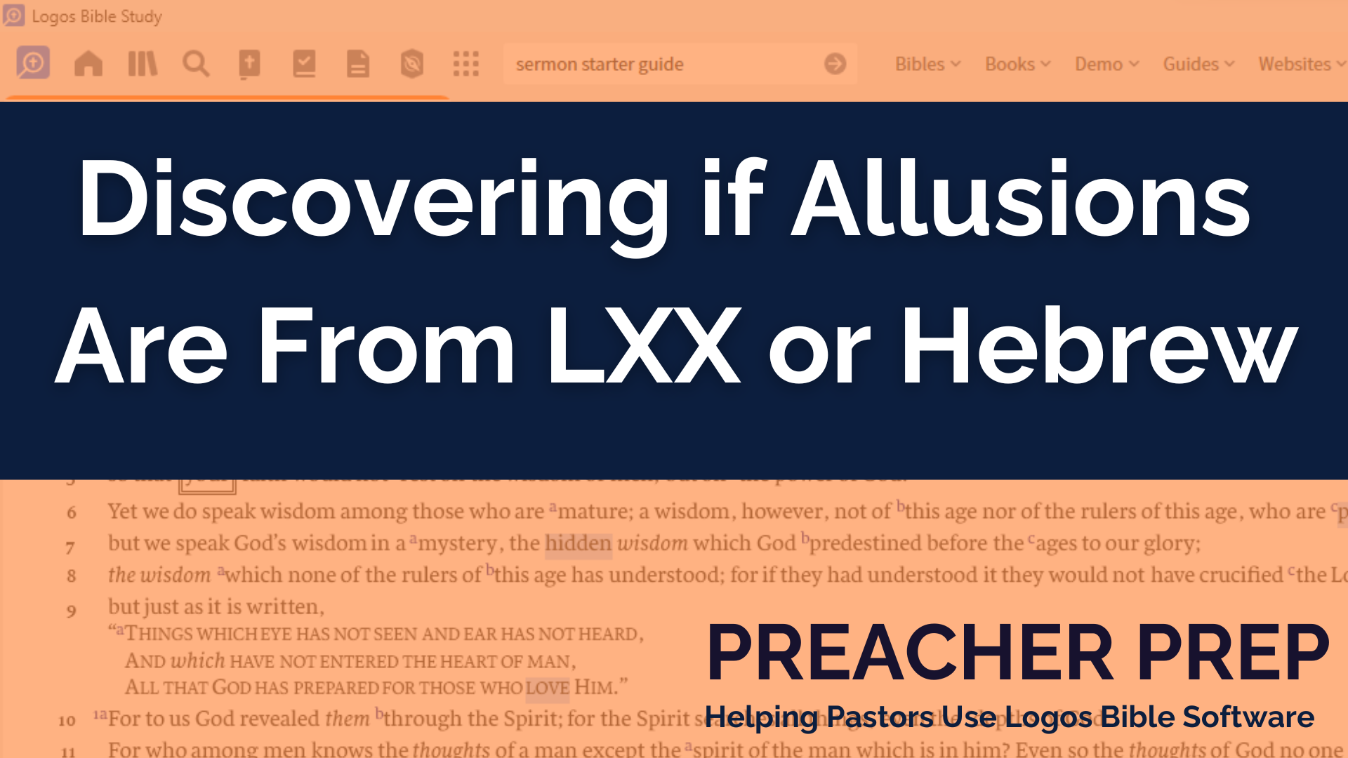 Finding if Allusions Come from the LXX or the Hebrew