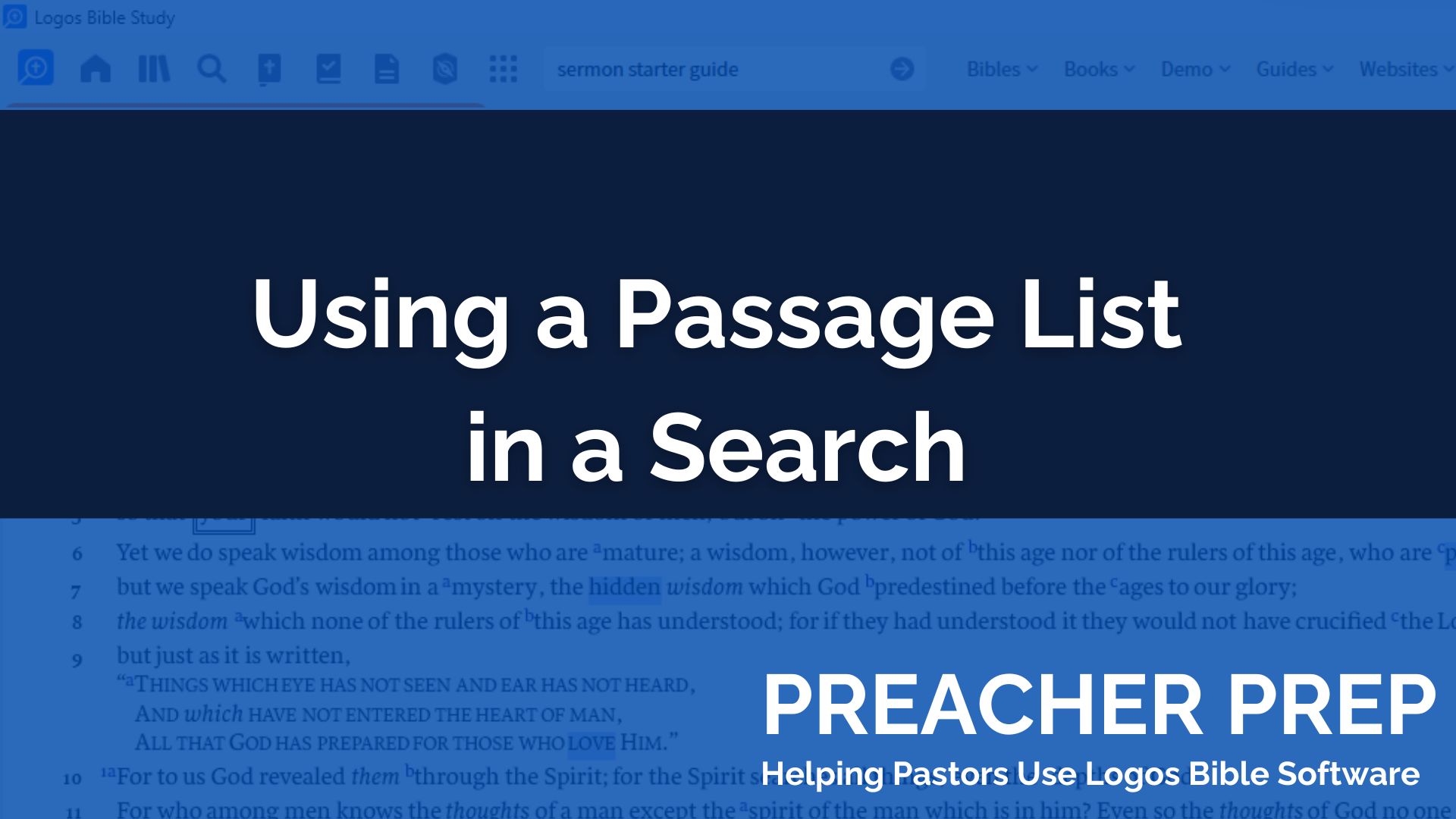 Using a Passage List to Search Through Your Library